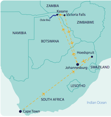 Africa Cruise Safaris map