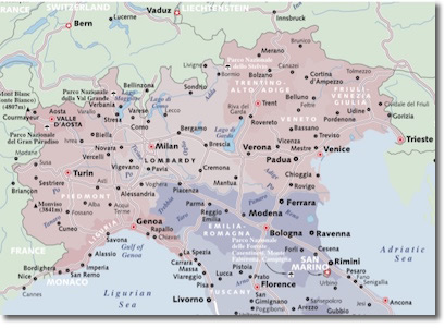 Large Map Of Northern Italy