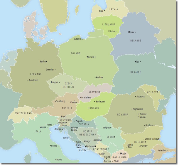 Map of Eastern Europe