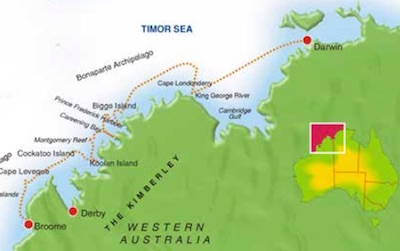 Kimberley Cruise map