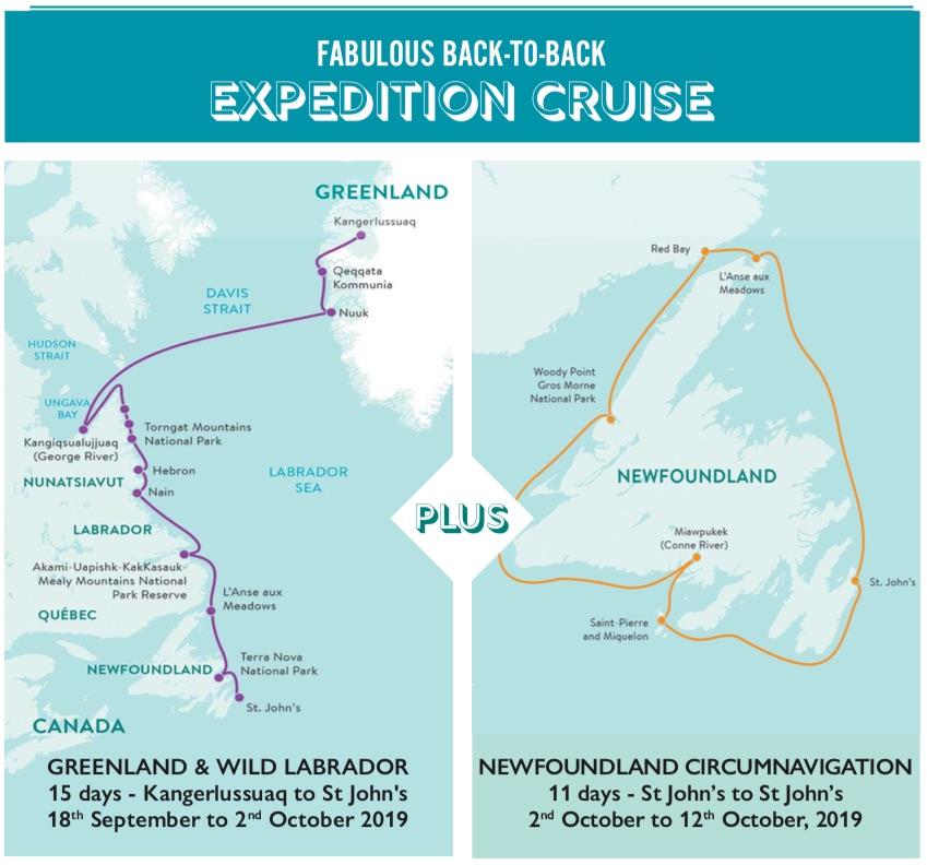 Map of Travel Masters' Back-to-Back Expedition Cruise