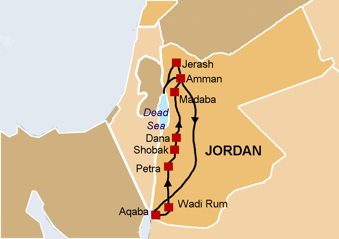 Jordan Tour Map